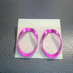 Vibrant Pink Hoop Earrings